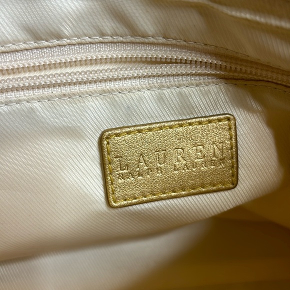 Ralph Lauren Woman Gold shoulder Bag gold and silver with gold strap - Picture 9 of 11